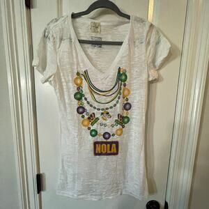New Orleans Mardi Gras Burnout Shirt - EUC - XL